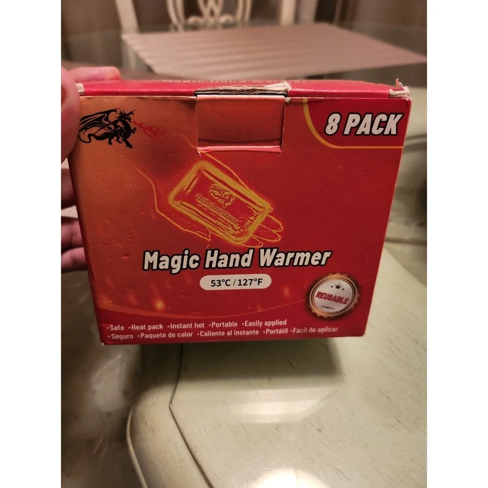 Magic Hand Warmer 53 C/127 F. Outdoor 8 Pack. REUSABLE.